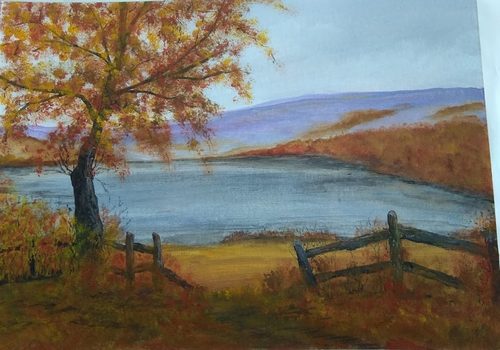 CD. Autumn at Wintersett, acrylic.